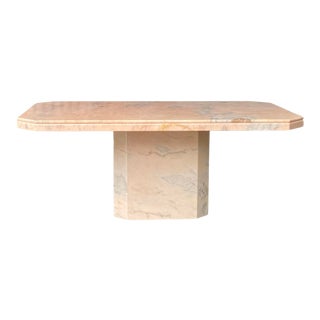 1980s Postmodern Pink Marble Dining Table For Sale