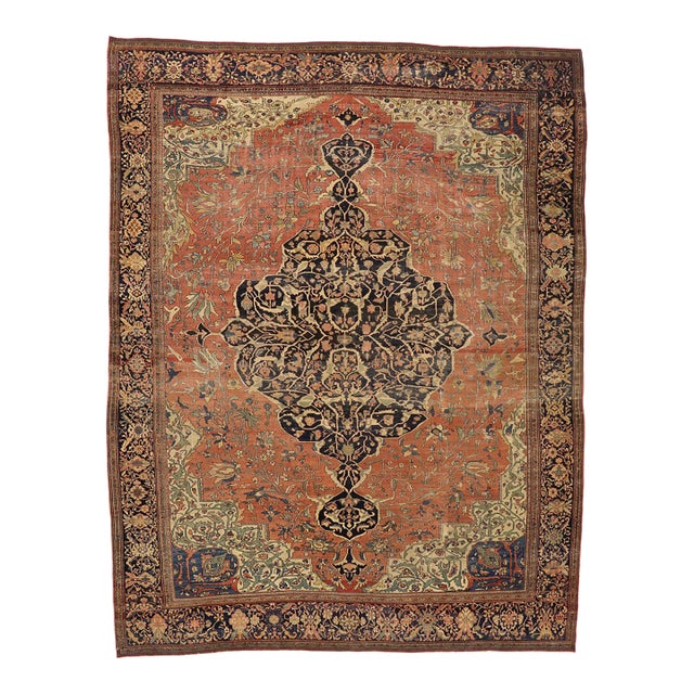 Late 19th Century Persian Farahan Sarouk Rug, 10'06 X 13'07 For Sale