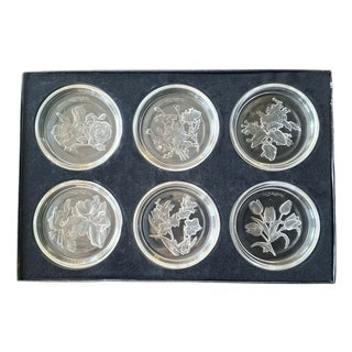 Vintage Crystal Coasters from Val Saint Lambert, Belgium, 1970s For Sale