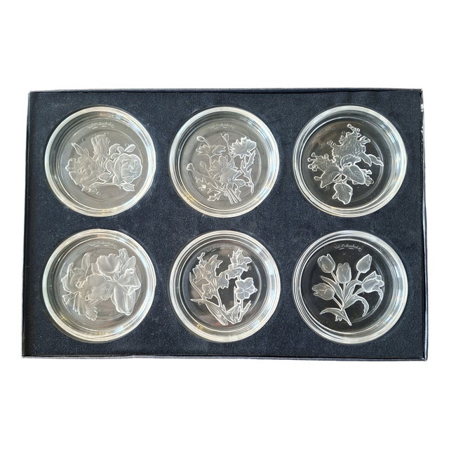 Vintage Crystal Coasters from Val Saint Lambert, Belgium, 1970s For Sale