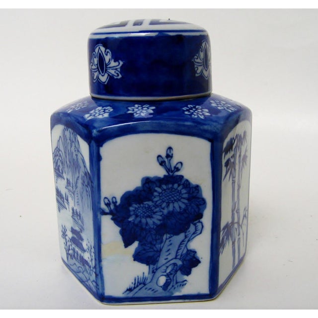 Hand Painted Chinese Porcelain Tea Jar Chairish