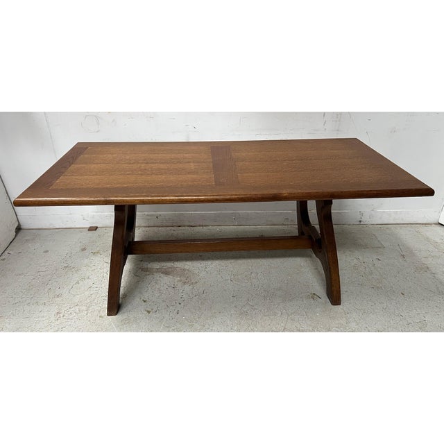Oak dining room furniture made in the style of guillerme and chambron for your home comprising a set of six chairs and a...