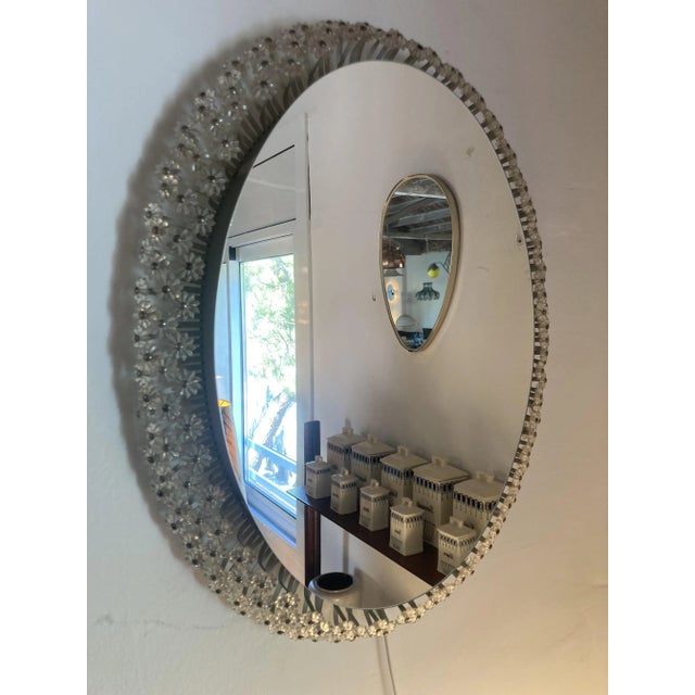 Oval Wall Mounted Floral Mirror attributed to Emil Stejnar for Rupert Nikoll, 1950s For Sale - Image 8 of 9