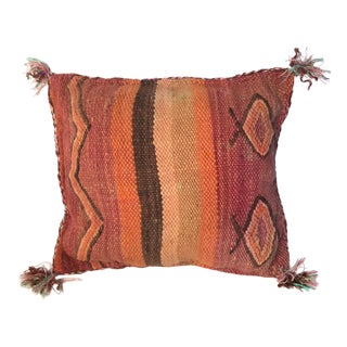 Moroccan Berber Kilim Wool Pillow For Sale