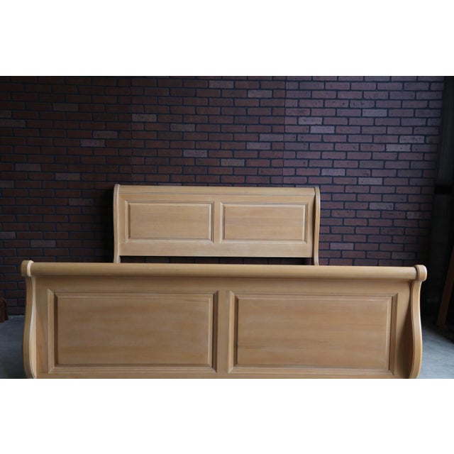 French Provincial Ethan Allen Country French Raised Panel Sleigh Bed For Sale - Image 3 of 5