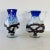 Antique Bohemian Mouth-Blown Handled Vases in Blue and White Confetti Lava Glass With Bronze Casing, a Pair For Sale - Image 4 of 11