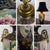 Early 20th Century Floral Table Lamp Hand Painted Porcelain Style of Royal Nippon Black Bell Shade For Sale - Image 17 of 18