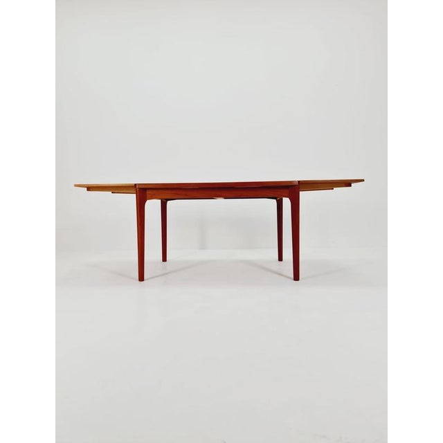 Wood Danish Rectangular Teak Dining Table with Two Extension Leaves by Henning Kjaernulf, Denmark, 1960s For Sale - Image 7 of 11