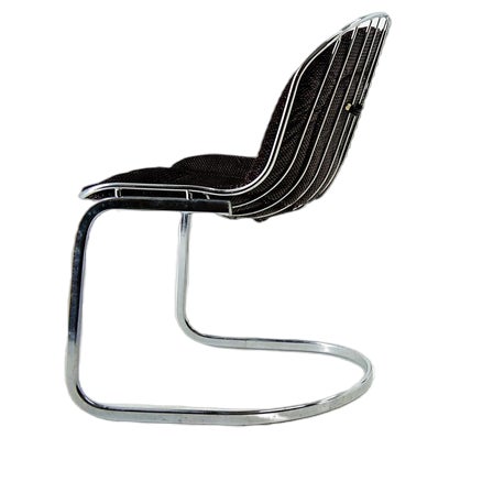 Chrome Dining Chair by Gastone Rinaldi, Italy, 1970s For Sale