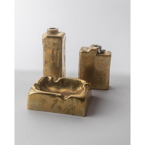 Vintage Brutalist Bronze Desk Set, 1960s, Set of 3 For Sale - Image 5 of 11