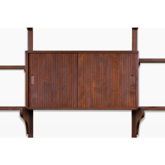 Wood Mid-Century Modern Modular Walnut Wall Unit by Noral Olson for Kopenhavn For Sale - Image 7 of 14