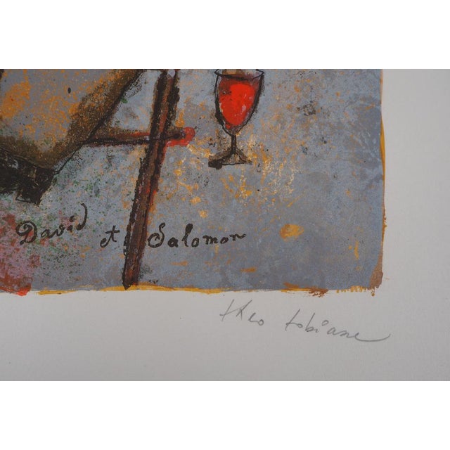 Theo Tobiasse, David and Solomon, 20th-Century, Original Lithograph For Sale - Image 4 of 8