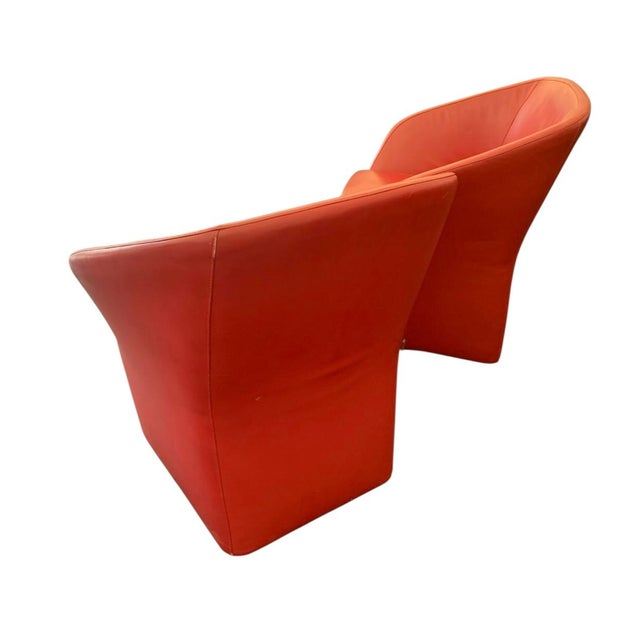 2000 - 2009 Bernhardt Red Leather Swivel Chairs Made for the New England Patriots (A Pair ) For Sale - Image 5 of 8