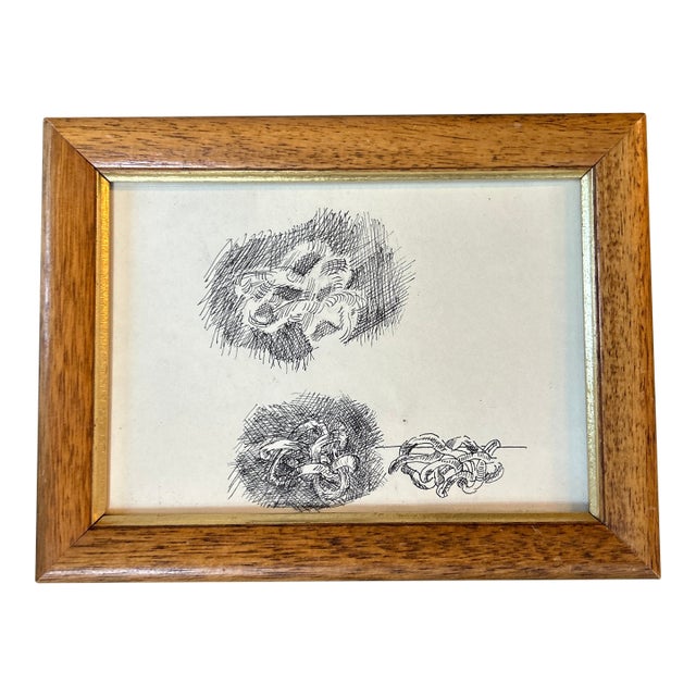 1950’s Original Abstract Expressionist Pen and Ink Drawing For Sale
