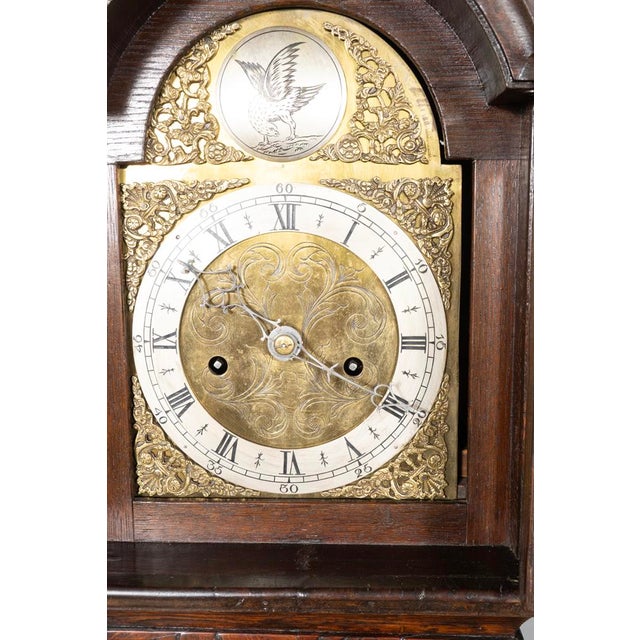 George II Walnut and Oak Grandmother Clock For Sale - Image 9 of 12
