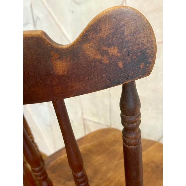 Solid Hard Rock Maple Colonial, Pub Style Spindle Back Side or Dining Chair For Sale - Image 9 of 12
