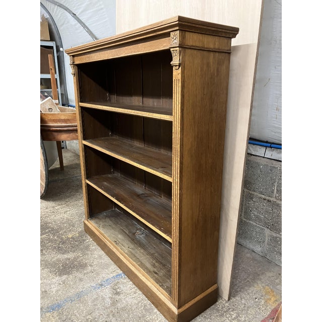 English Victorian Oak Bookcase, 1890s For Sale - Image 5 of 6