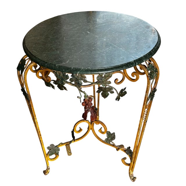 Charles Pollock for William Switzer Iron & Marble Italian Side Table For Sale In Los Angeles - Image 6 of 7