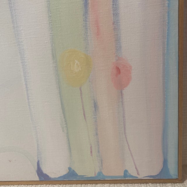 Linen 1982 Portrait Painting on Linen by Mary Howe Kiraly, Signed With Provenance & Floater Frame For Sale - Image 8 of 12