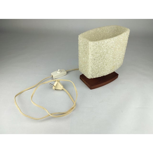 Mid-Century Modern Table Lamp in Acrylic Granules and Teak Wood, 1960s For Sale - Image 6 of 12