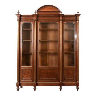 19th Century French Louis XVI Style Mahogany Bibliotheque For Sale