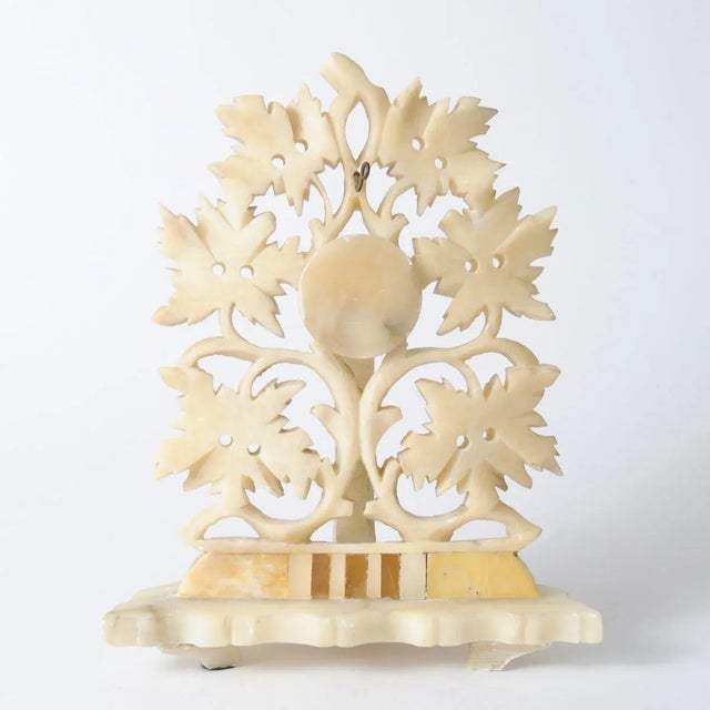 Beige Antique Carved Alabaster Pocket Watch Stand For Sale - Image 8 of 10