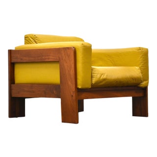 Walnut Cube Lounge Chair by Knoll For Sale