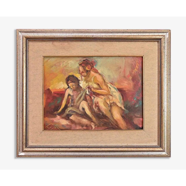 Mid-Century Modern Sergio Capitani, Sulking, Original Oil on Canvas, 1977 For Sale - Image 3 of 3