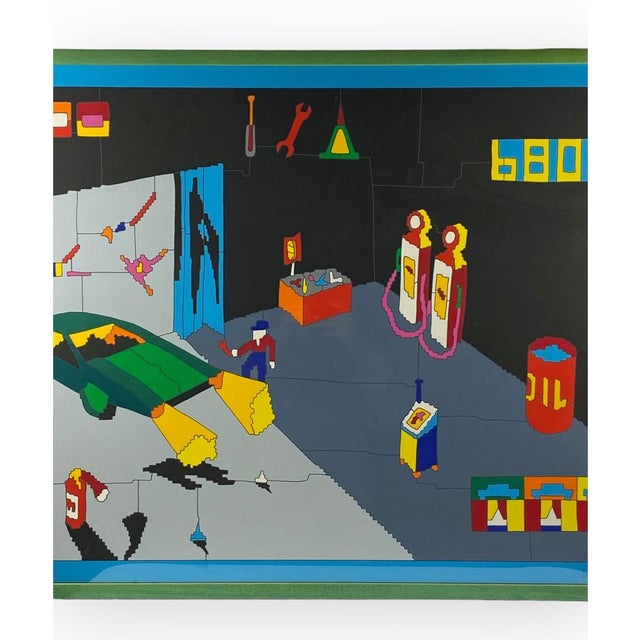 Ugo Nespolo, Garage, 1980s, Serigraph For Sale - Image 4 of 14