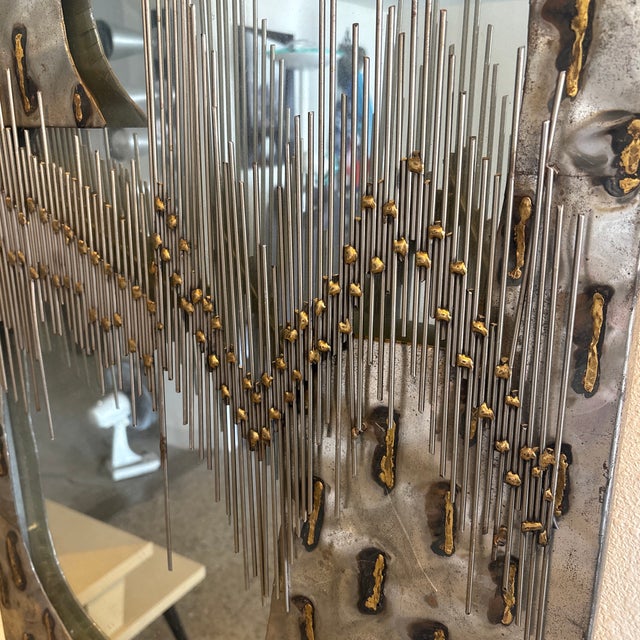 Brutalist Mid 20th Century Brutalist Wall Mirror For Sale - Image 3 of 9