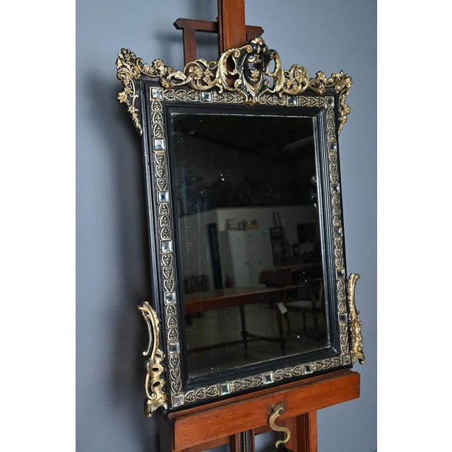 Antique Napoleon III Mirror with Pediment, 1800s For Sale - Image 5 of 15