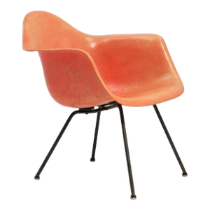 Charles Ray Eames Herman Miller Zenith Plastics Lax X Base Rope Edge Transitional Fiberglass Shell Lounge Arm Chair