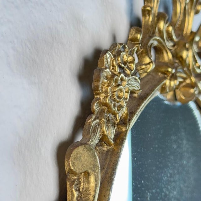 Gold Louis XVI Style Florentine Brass Mirrors, 1890, Set of 2 For Sale - Image 8 of 15