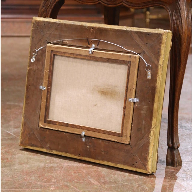 Wood 19th C. Flemish Oil on Canvas Painting in Gilt Frame, in the Manner of Teniers For Sale - Image 7 of 7