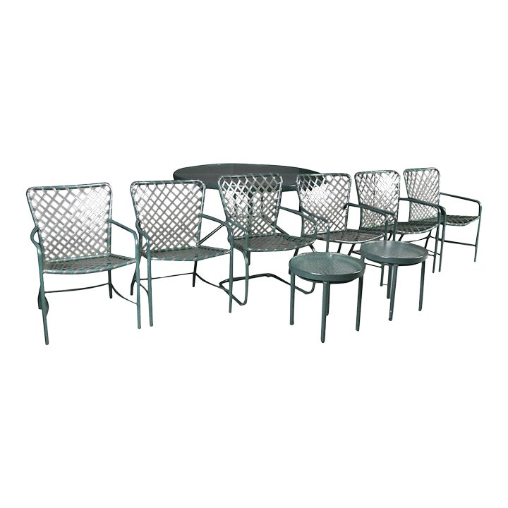 9 Piece Brown Jordan Green Tamiami Outdoor Patio Furniture Set Chairish
