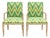 Regency Style Cerused Pine Faux Bamboo Bergere Chairs in Chevron - Pair For Sale