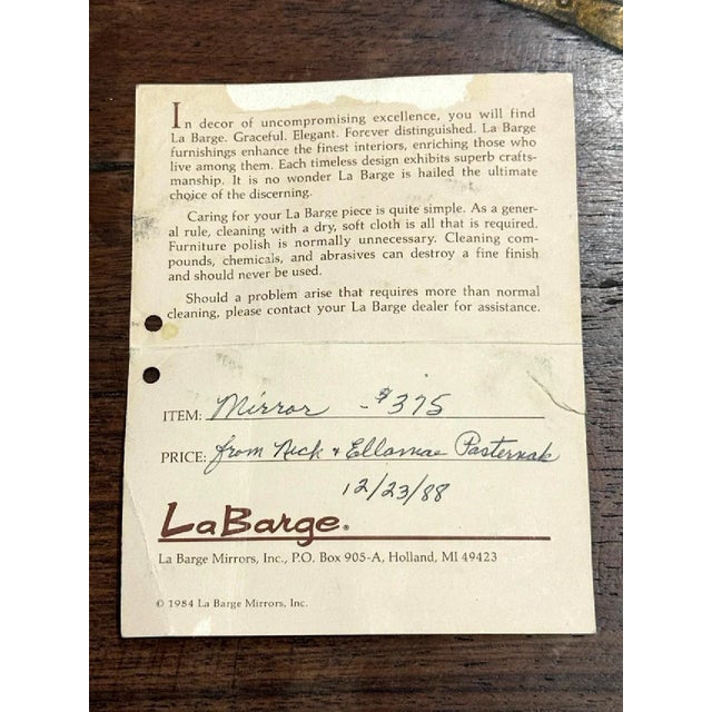 Gold La Barge Chinoiserie Giltwood Framed Wall Mirror With Butterflies, Birds & Flowers Horizontal / Vertical Mount For Sale - Image 8 of 12