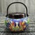 Late 20th Century Cloisonné Enamel Hand Warmer, Floral Phoenix Chinoiserie Lidded Vessel With Handle For Sale In Los Angeles - Image 6 of 7