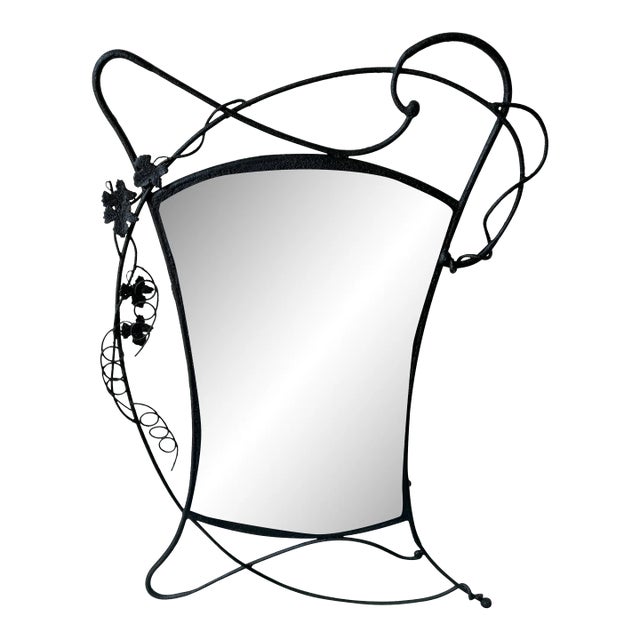 Post Modern Forged Iron Mirror, Style of Albert Paley For Sale