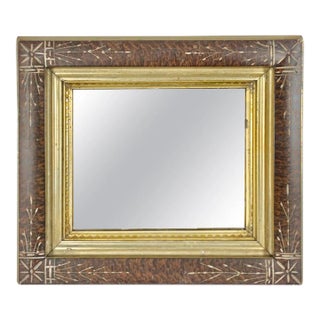 19th Century English Wall Mirror, Faux Tortoiseshell Frame, Giltwood For Sale