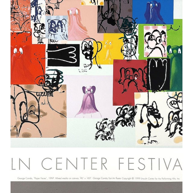 George Condo George Condo Paper Faces Original Silkscreen Lincoln Center Festival 2000 Poster For Sale - Image 4 of 9