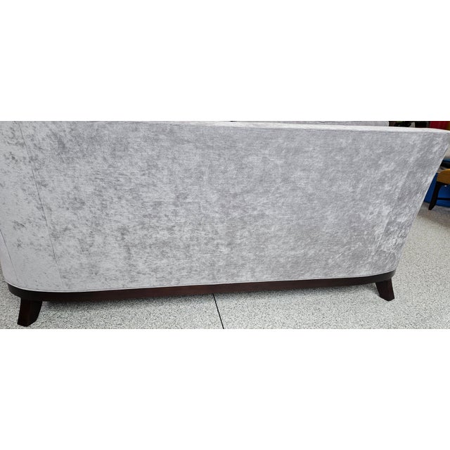 Baker Furniture Company Baker Furniture Laura Kirar Neue Loveseat - Gray Chenille, Grade 5 For Sale - Image 4 of 6