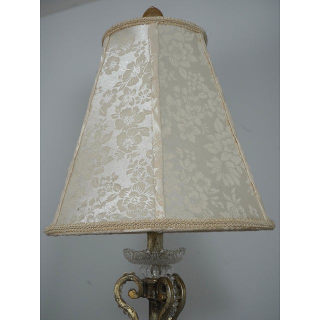 1990s Italian Venetian Style Silver Beaded Iron Lamps - a Pair For Sale - Image 4 of 12