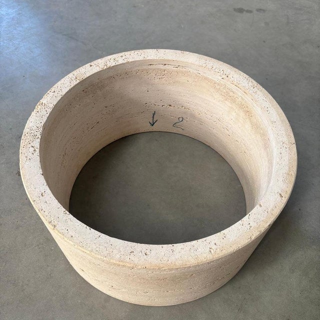 Large Round Travertine Coffee Table from Up & Up, Italy, 1970s For Sale - Image 13 of 14