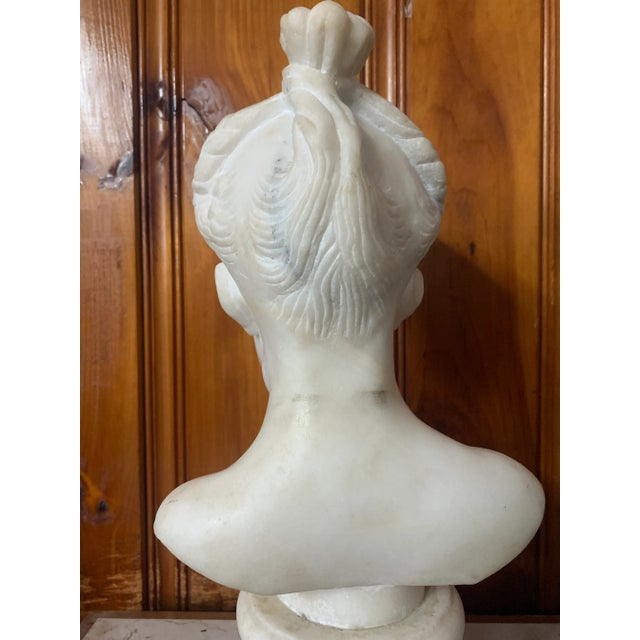 Antique Carved Marble Bust of a Young Girl For Sale In Philadelphia - Image 6 of 12