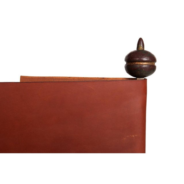 Antique Pair of Wrought-Iron and Leather Savonarola Chairs, Early 20th Century For Sale - Image 9 of 18