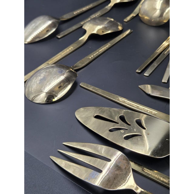 Vintage Gold Electroplate "Trocadero" Hostess & Serving Flatware- 53 Piece Collection For Sale - Image 12 of 18