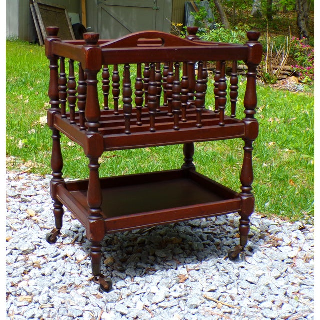 Wood Vintage Mahogany Canterbury Magazine Rack Music Stand For Sale - Image 7 of 15