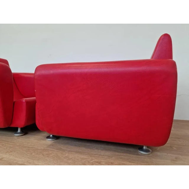 Mid-Century Modern Set of Mid-Century Red Armchairs, 1969 For Sale - Image 3 of 12
