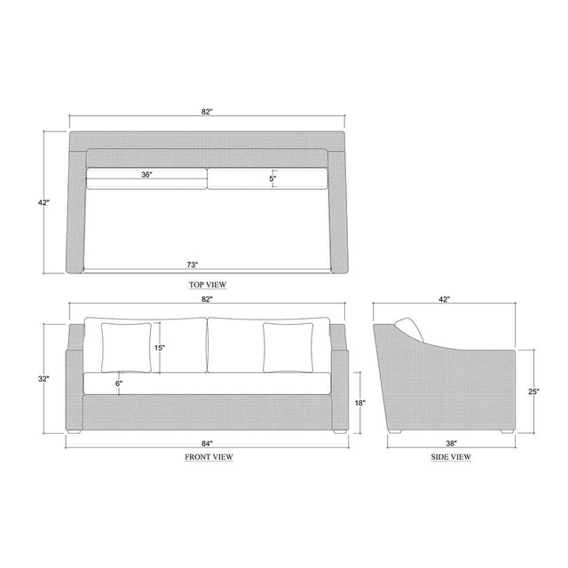 Sand Modern Slip Cover Sofa For Sale - Image 8 of 9